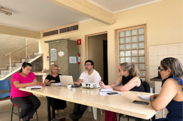 Reunião de articulação da atenção primária entre a coordenação do DHS e a apoiadora regional do DRS