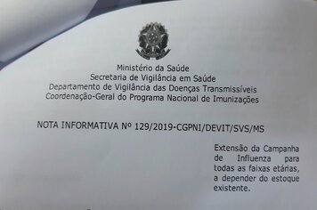 Contra a Gripe: DHS mantém reserva de vacinas para segunda dose em crianças