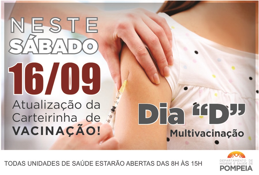 Dia “D” da Campanha de atualização de carteiras de vacinação acontece neste sábado (18)